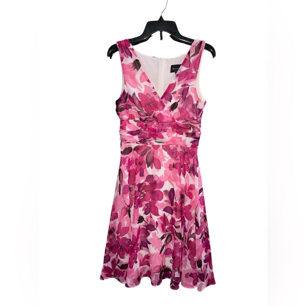 connected apparel Pink Floral Fit-and-Flare Dress